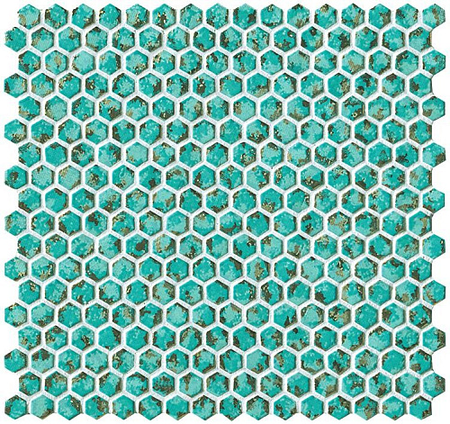 Декоративный элемент (плитка) AtlasConcorde DWELL DwellTurquoiseHexagonGold купить недорого в интернет-магазине Керамос