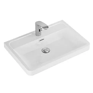 Раковина BelBagno EA-600-LVB Ancona-N/Energia-N из искусственного мрамора 60х48 см, белая