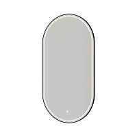 Зеркало овальное с LED подсветкой сенсор антипар 60х110 см Boheme 568-B рама черная матовая