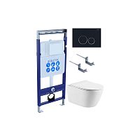 Комплект: Унитаз, Инсталляция, Кнопка смыва Aquatek Оберон SET AQUATEK ОБЕРОН-020 4в1