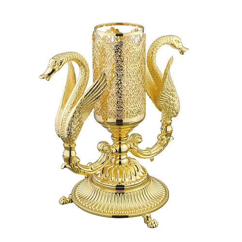 Стакан Migliore 26215 Luxor настольный "Два лебедя", декор золото/золото купить недорого в интернет-магазине Керамос