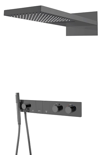 Встроенная душевая система 55х45х110 см Boheme ZODIAC 133-SGM антрацит Встроенная душевая система 55х45х110 см Boheme ZODIAC 133-SGM антрацит