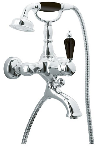 Смеситель Boheme 243 Tradizionale Nero для ванны, с душевым гарнитуром, хром/черный