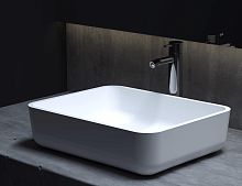 Раковина накладная Salini 1102209M Gloria 09, материал S-Stone, 48х38 см, белая