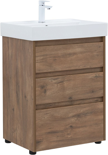 Тумба с раковиной Aquanet 00307074 Nova Lite, 61х46 см, темное дерево снят с производства