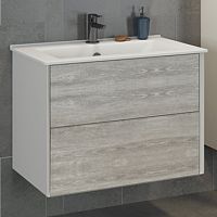 Тумба Comforty 00004137097 Женева подвесная 80х47 см, с раковиной 75E, дуб белый