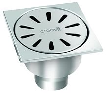 Трап Creavit FS116A для душа 10х10 см, с вертикальным выпуском, хром