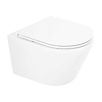 Чаша унитаза BelBagno BB8001CHR/SC TRE подвесного, с сиденьем, 36х50 см, белая