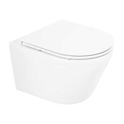 Чаша унитаза BelBagno BB8001CHR/SC TRE подвесного, с сиденьем, 36х50 см, белая