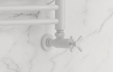 Вентиль Сунержа 12-1408-1212 угловой, (крест) G 1/2" НР х G 1/2" НР, белый