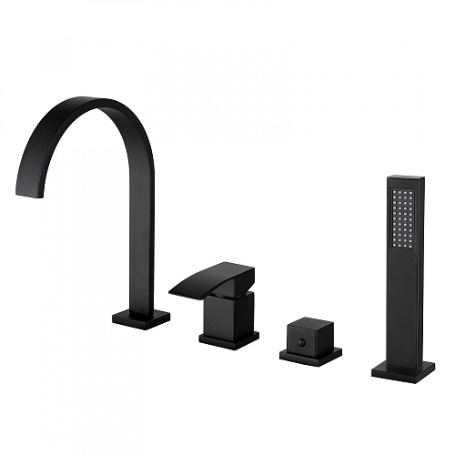 Смеситель ABBER AF8613B Wasserfall на борт ванны, черный матовый Смеситель ABBER AF8613B Wasserfall на борт ванны, черный матовый