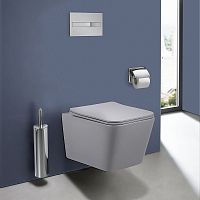 Унитаз Vincea VT1-12MG Q-Line подвесной, безободковый, 36х52 см, ультратонкое сиденье Soft-close, серый матовый
