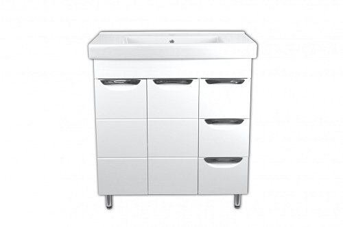 Тумба Loranto CS00070717 Арфа с раковиной, напольная, 80х46 см, белая снят с производства