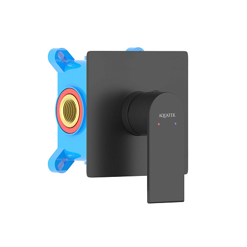 Смеситель Aquatek AQ1466MB Лира для душа (внешняя и скрытая часть), черный матовый