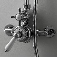 Devon&Devon MARM74CR Термостат наружнего монтажа, для душевой для стойки MARK3182CR/MARK618CR, с ручкой белой, цвет хром (со скл продаем комплектом)