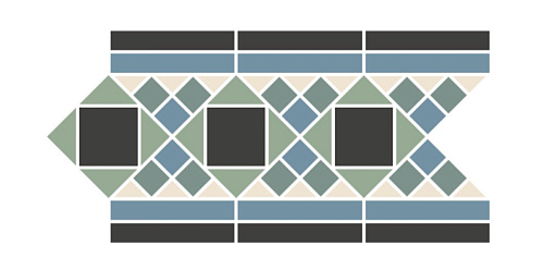 Неглазурованный керамогранит TOPCER Victorian Designs GreenwichBorder купить недорого в интернет-магазине Керамос