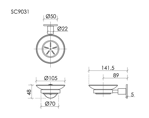 Мыльница Sancos Base SC9031BN