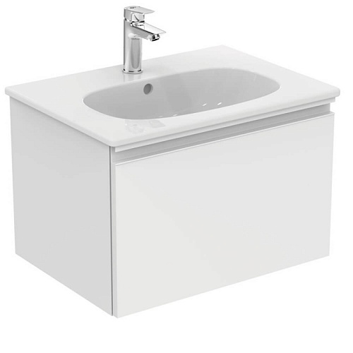 Тумба Ideal Standard T351001+T0046OV Tesi с раковиной 60х44 см, подвесная, белая Тумба Ideal Standard T351001+T0046OV Tesi с раковиной 60х44 см, подвесная, белая