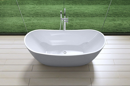 Акриловая ванна Art & Max AM-502-1800-780 отдельно стоящая со сливом-переливом ,сифон в комплекте снят с производства