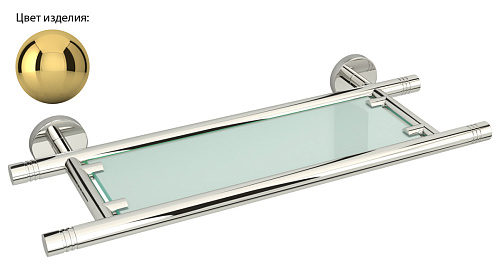 Полка Сунержа 03-3003-0400 Каньон стеклянная / L 400, золото Полка Сунержа 03-3003-0400 Каньон стеклянная / L 400, золото