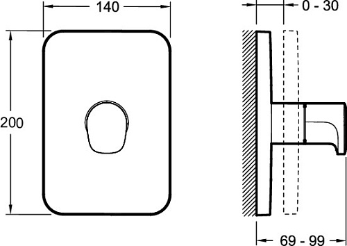 Смеситель, встраиваемый, внешн.часть Jacob Delafon Modulo E98734-CP купить недорого в интернет-магазине Керамос Смеситель, встраиваемый, внешн.часть Jacob Delafon Modulo E98734-CP купить недорого в интернет-магазине Керамос