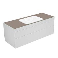 Тумба Keuco 31573730100 Edition 400 под умывальник 140х53.5 см, белый/стекло матовое трюфель