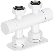 Вентиль Сунержа 12-1419-3434, 2х3/4" прямой скрытый-скрытый EU50, белый (RAL-9003)