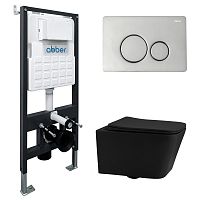 Инсталляция с подвесным унитазом Abber Rechteck AC1201MB-AC0105-AC0121 Инсталляция с подвесным унитазом Abber Rechteck AC1201MB-AC0105-AC0121