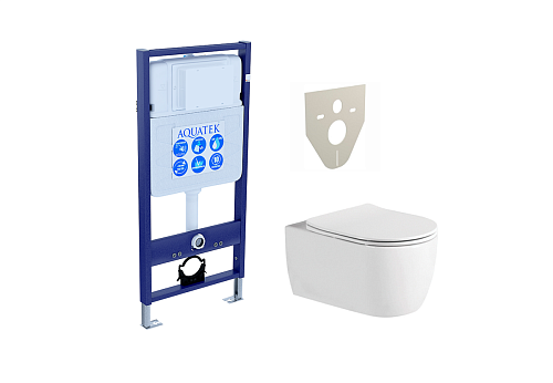 Комплект Aquatek SET Европа New: рама Standard INS-0000012 + унитаз AQ1106L-00 с тонким сиденьем с механизмом плавного закрывания, белый Комплект Aquatek SET Европа New: рама Standard INS-0000012 + унитаз AQ1106L-00 с тонким сиденьем с механизмом плавного закрывания, белый