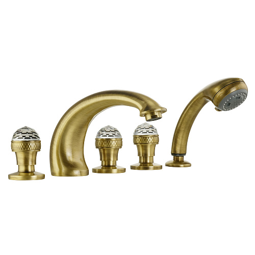 Смеситель Migliore 18477 Axo Swarovski на борт ванны, бронза