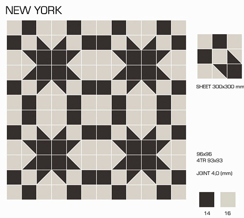 Неглазурованный керамогранит TOPCER Victorian Designs NewYorkSheet купить недорого в интернет-магазине Керамос