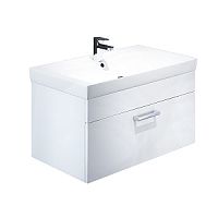Тумба с умывальником, 80 см, подвесная, белая, New Mirro, IDDIS, NMIR80Wi95K