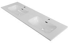 Раковина BelBagno BB1400-2-ETL керамическая 140х46.5 см, с двумя чашами, белый глянцевый