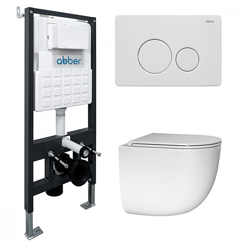 Инсталляция с подвесным унитазом Abber BEQUEM AC1132TC-AC0105-AC0121MW купить недорого в интернет-магазине Керамос Инсталляция с подвесным унитазом Abber BEQUEM AC1132TC-AC0105-AC0121MW купить недорого в интернет-магазине Керамос