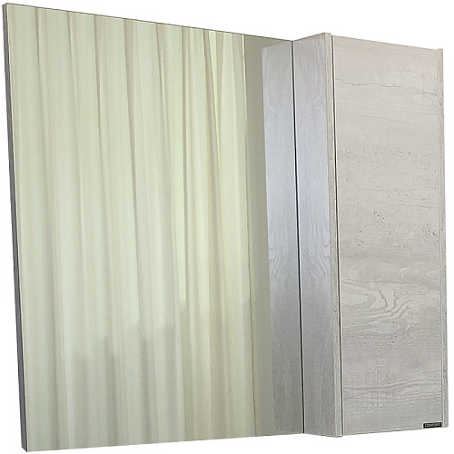 Зеркальный шкаф Comforty 00-00004142374 Бремен 90х80 см, дуб белый Зеркальный шкаф Comforty 00-00004142374 Бремен 90х80 см, дуб белый