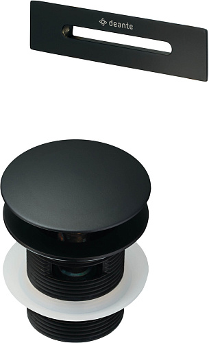 Набор аксессуаров Deante KYY_N10B для ванны - клапан и перелив, Nero (черный) Набор аксессуаров Deante KYY_N10B для ванны - клапан и перелив, Nero (черный)