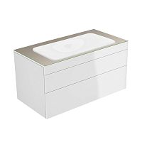 Тумба Keuco 31582840000 Edition 400 под умывальник 105х53.5 см, белый глянцевый/стекло глянцевое кашемир