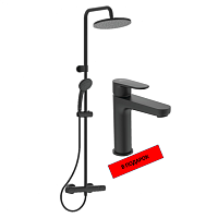 Душевая система Ideal Standard BL7546S1 Ceratherm T25  со смесителем, черный шелк