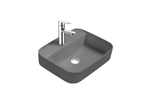 Раковина Aquatek AQ5506-MG Вега для установки на столешницу, 50х39.5 см, с отверстием под смеситель, серый матовый Раковина Aquatek AQ5506-MG Вега для установки на столешницу, 50х39.5 см, с отверстием под смеситель, серый матовый