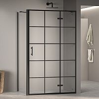 Душевой уголок RGW 41087701-084R Passage PA-77B R (PA-07B R + Z-050-2B + держатель O-204B), 195 см, профиль черный