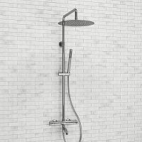 Душевая стойка с верхн и ручн. душем и смес. терм. WasserKRAFT Sauer A188.116.137.010.CH