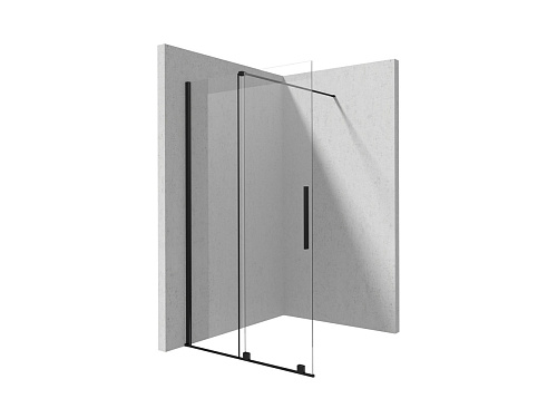 Душевое ограждение Deante KTJ_N39R Prizma раздвижное 90х195 см WALK-IN, Nero (черный)