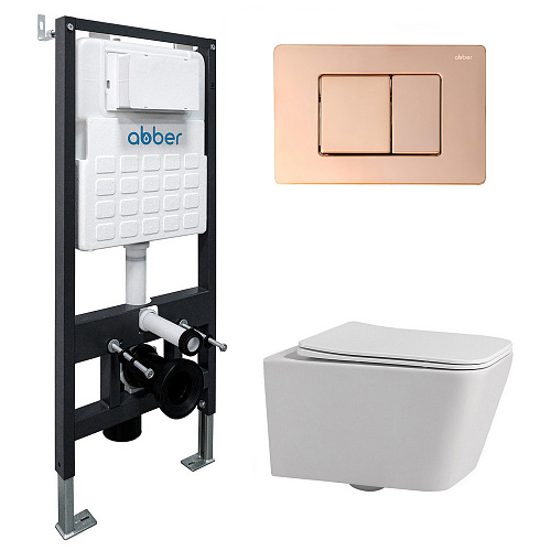Инсталляция с подвесным унитазом Abber Rechteck AC1201-AC0105-AC0120RG
