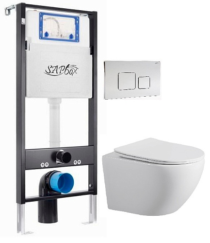 Комплект: Унитаз, Инсталляция, Кнопка смыва Sapbox  SET.SBOX7262W.0209 купить недорого в интернет-магазине Керамос