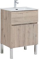 Тумба с раковиной Aquanet 00274005 Алвита New, 61х47 см, коричневая