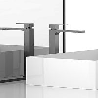 Смеситель Vincea VBF-1C02GM Cube для раковины, вороненая сталь