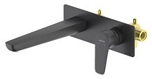 Смеситель Aquatek AQ1113MB Бетта для раковины, настенный (внешняя и скрытая часть), черный матовый
