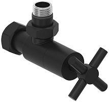 Вентиль Сунержа 31-1408-1234 угловой, (крест) G 1/2" НР х G 3/4" НГ, матовый черный
