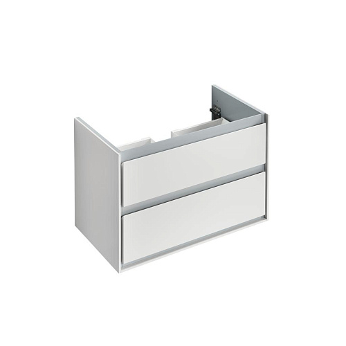 Тумба Ideal Standard E0819B2 Connect Air для раковины 80х44 см, подвесная, Glossy White + Matt White (белый глянцевый + белый матовый) купить недорого в интернет-магазине Керамос