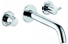 Смеситель Kludi 381460576 Bozz для раковины DN15 на 3 отверстия, излив 230 мм, ручки крест, хром Смеситель Kludi 381460576 Bozz для раковины DN15 на 3 отверстия, излив 230 мм, ручки крест, хром